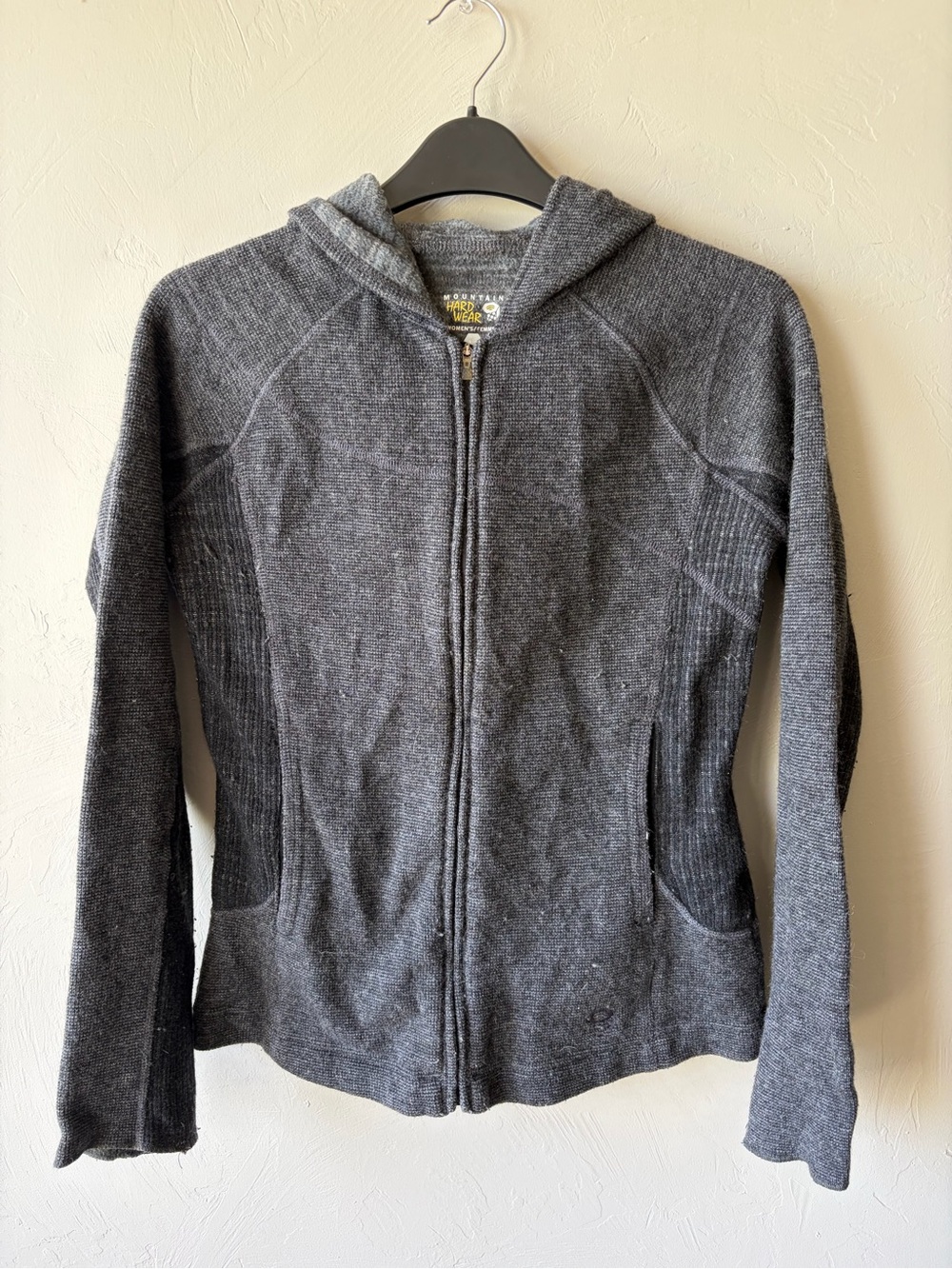 Mountain Hardwear Women's Gray Wool Blend Hooded Zip Jacket